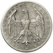 3 Mark Weimar Constitution - Pattern obverse image