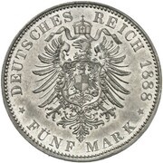 5 Mark - Frederick III and Wilhelm II Pattern obverse image