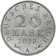 20 Mark Pattern, Germany, 1923 reverse image