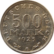 500 Mark, Germany, 1923 reverse image