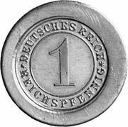 1 Reichspfennig Pattern reverse image
