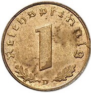 1 Reichspfennig Allied Occupation - Pattern reverse image