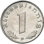 1 Reichspfennig Allied Occupation - Pattern reverse image