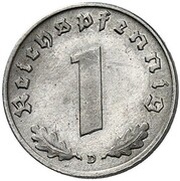 1 Reichspfennig Allied Occupation - Pattern reverse image