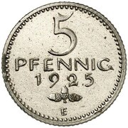 5 Pfennig Pattern reverse image