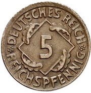 5 Reichspfennig Pattern obverse image