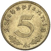 5 Reichspfennig Pattern reverse image