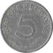 5 Reichspfennig, Germany, 1940-1944 reverse image