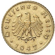 5 Reichspfennig Allied Occupation - Pattern obverse image