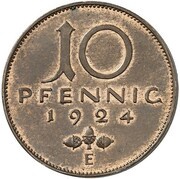 10 Pfennig Pattern reverse image