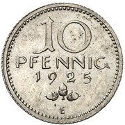 10 Pfennig Pattern reverse image