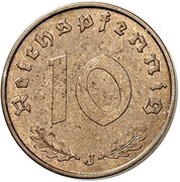 10 Reichspfennig Allied Occupation - Pattern, Germany, 1945-1948 reverse image