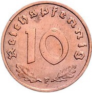 10 Reichspfennig Allied Occupation - Pattern, Germany, 1946 reverse image