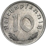 10 Reichspfennig Allied Occupation - Pattern, Germany, 1947 reverse image