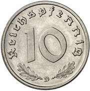10 Reichspfennig Allied Occupation - Pattern reverse image