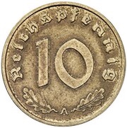 10 Reichspfennig Allied Occupation - Pattern reverse image