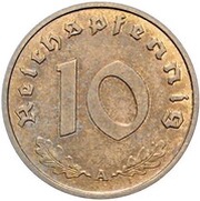 10 Reichspfennig Allied Occupation - Pattern reverse image