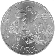 10 Euros Tirol, Austria, 2014 reverse image