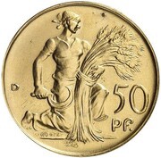 50 Pfennig Pattern reverse image