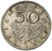 50 Reichspfennig Pattern reverse image