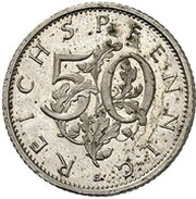 50 Reichspfennig Pattern reverse image