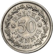 50 Reichspfennig Pattern, Germany, 1926 reverse image
