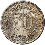 50 Reichspfennig Pattern, Germany, 1927 reverse image