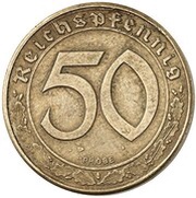 50 Reichspfennig Pattern reverse image