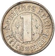 1 Reichsmark Pattern, Germany, 1940 reverse image