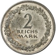 2 Reichsmark Pattern, Germany, 1925 reverse image