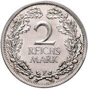 2 Reichsmark Pattern, Germany, 1926 reverse image