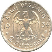 2 Reichsmark Potsdam Garrison Church obverse image