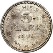 3 Mark Pattern, Germany, 1924 reverse image