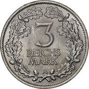 3 Reichsmark Rhineland, Germany, 1925 reverse image