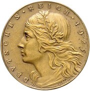 3 Reichsmark Pattern, Germany, 1925 reverse image