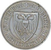 3 Reichsmark Lübeck, Germany, 1926 reverse image