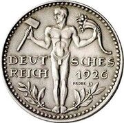 3 Reichsmark Pattern, Germany, 1926 reverse image