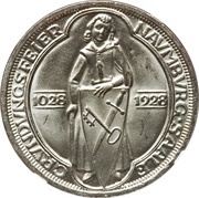 3 Reichsmark Naumburg, Germany, 1928 reverse image
