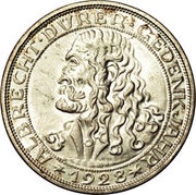 3 Reichsmark Albrecht Dürer, Germany, 1928 reverse image