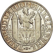3 Reichsmark Dinkelsbühl, Germany, 1928 reverse image