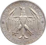 3 Reichsmark Vereinigung Waldeck obverse image
