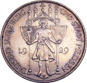 3 Reichsmark Meissen, Germany, 1929 reverse image