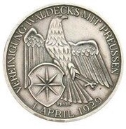 3 Reichsmark Vereinigung Waldeck - Pattern, Germany, 1929 reverse image