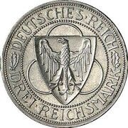 3 Reichsmark Liberation of Rhineland - Pattern obverse image
