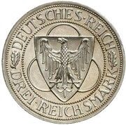3 Reichsmark Liberation of Rhineland - Pattern obverse image