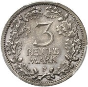 3 Reichsmark Pattern, Germany, 1932 reverse image