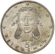 5 Reichsmark Pattern reverse image