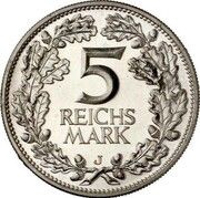 5 Reichsmark Rhineland - Pattern, Germany, 1925 reverse image