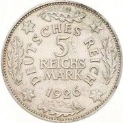5 Reichsmark Pattern, Germany, 1926 reverse image