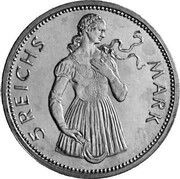 5 Reichsmark Pattern, Germany, 1926 reverse image
